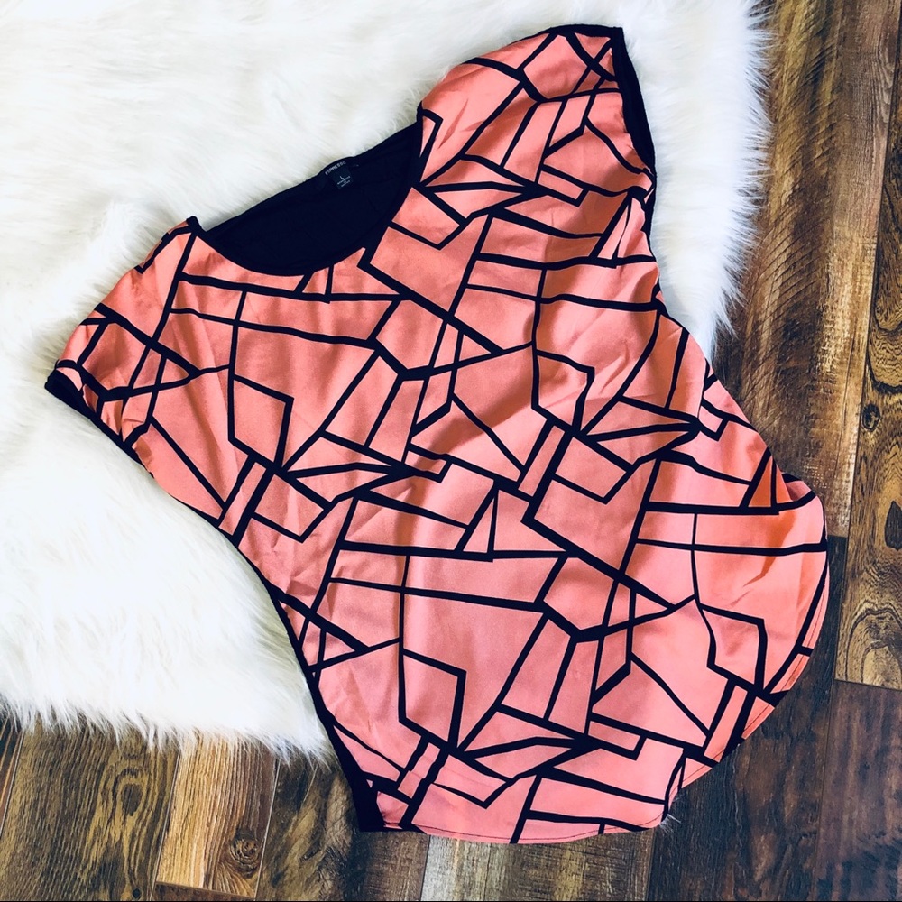 Espresso Women's Top Pink Black Blouse Size L AE